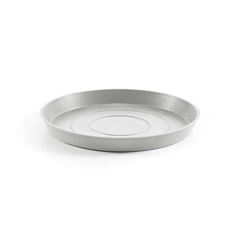Ecopots Saucer Round White Grey - inside bottom Ø 33 cm / outside Ø 36,5 x H 3,5 cm