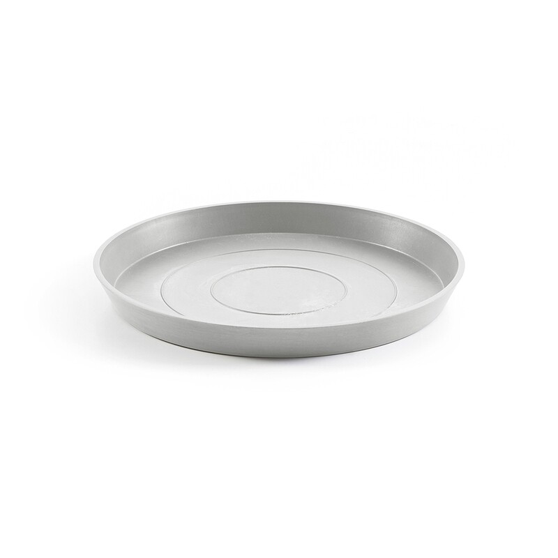 Ecopots Saucer Round White Grey - inside bottom Ø 46 cm / outside Ø 50,5 x H 3,5 cm