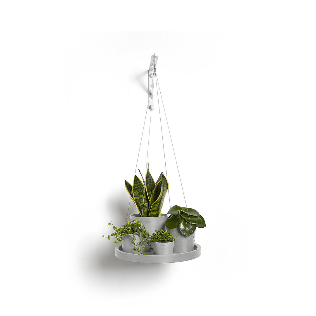 Ecopots Hanging Saucer 36 White Grey