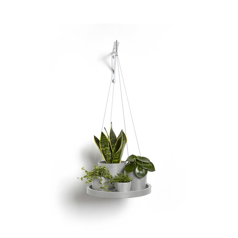Ecopots Hanging Saucer 36 White Grey