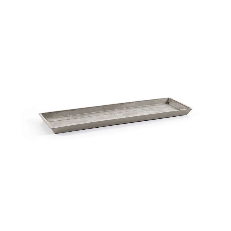 Ecopots Saucer Rectangular Taupe - inside bottom L 54 cm / outside L 57,5 x H 2,7 cm