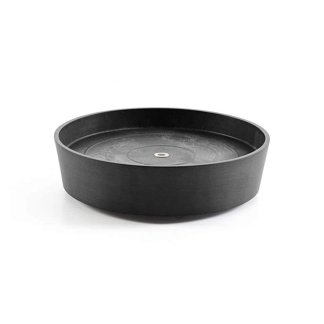 Ecopots Saucer Wheels Round Dark Grey Ø34,1 x H9 cm