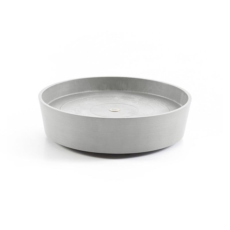 Ecopots Saucer Wheels Round White Grey Ø34,1 x H9 cm