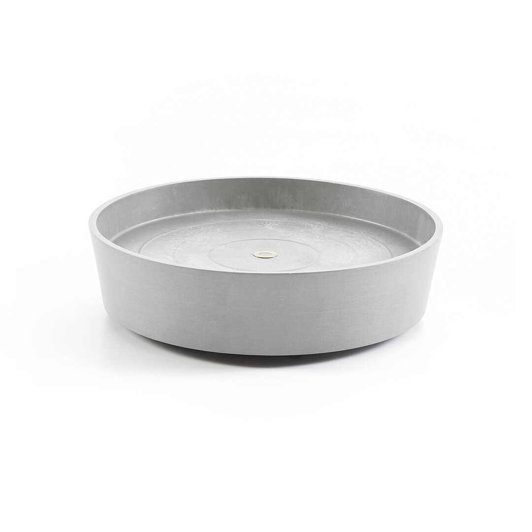 Ecopots Saucer Wheels Round White Grey Ø41,6 x H9 cm