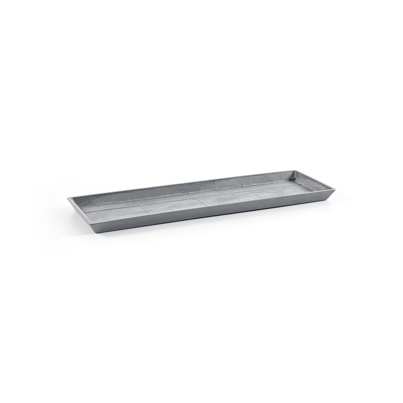 Ecopots Saucer Rectangular Blue Grey - inside bottom L 77 cm / outside L 78,9 x H 4 cm