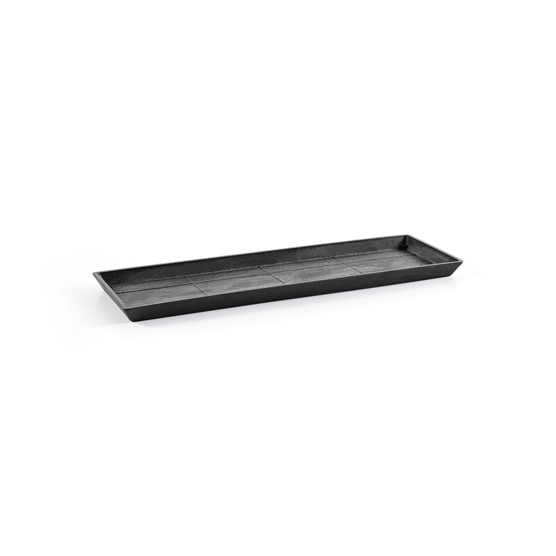 Ecopots Saucer Rectangular Dark Grey - inside bottom L 77 cm / outside L 78,9 x H 4 cm