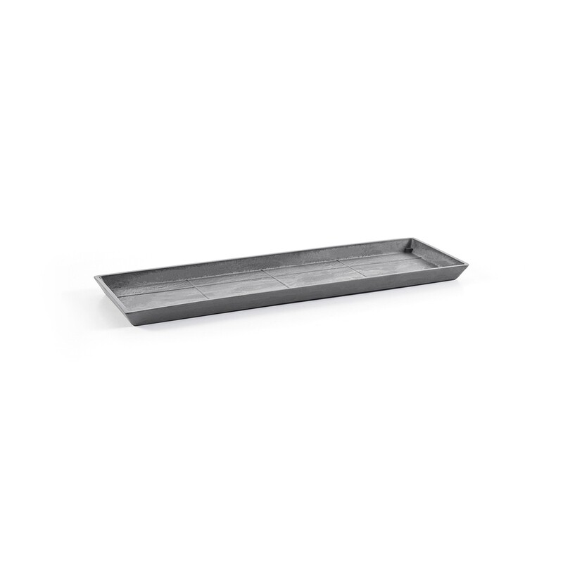 Ecopots Saucer Rectangular Grey - inside bottom L 77 cm / outside L 78,9 x H 4 cm