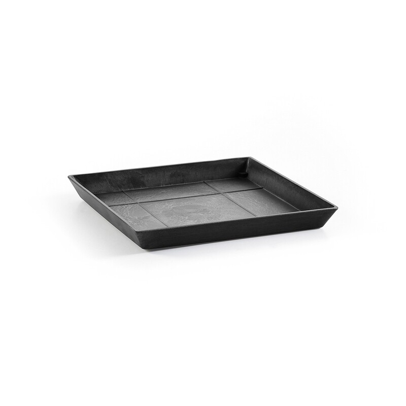 Ecopots Saucer Square Dark Grey - inside bottom L 24 cm / outside L 28 x H 3 cm