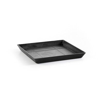 Ecopots Saucer Square Dark Grey - inside bottom L 32 cm / outside L 35,5 x H 3,5 cm