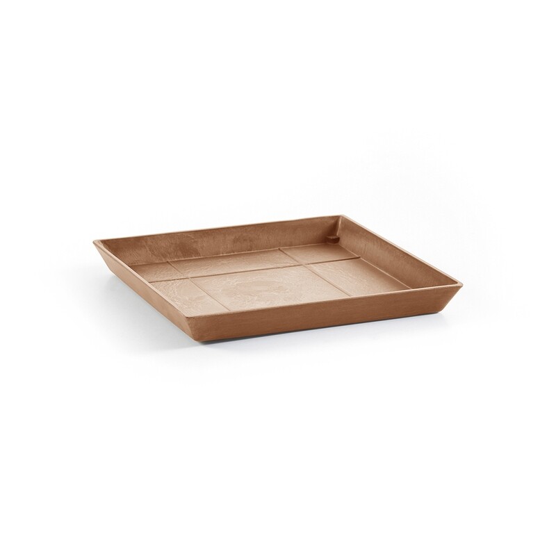 Ecopots Saucer Square Terra - inside bottom L 32 cm / outside L 35,5 x H 3,5 cm