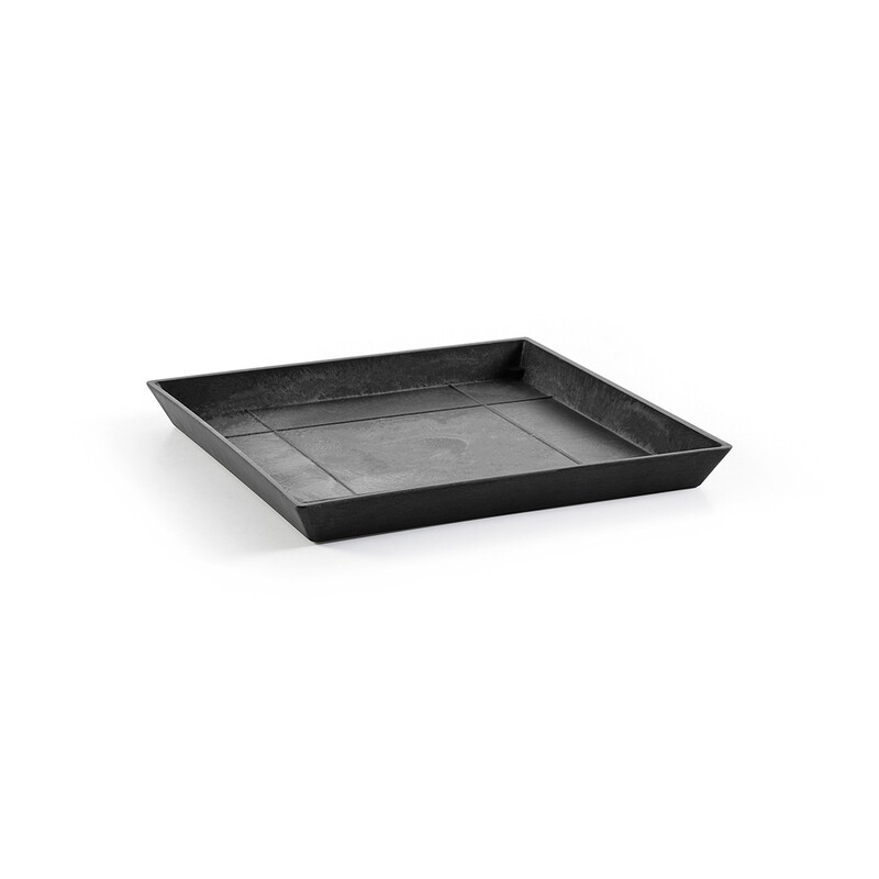 Ecopots Saucer Square Dark Grey - inside bottom L 39 cm / outside L 43 x H 3,5 cm
