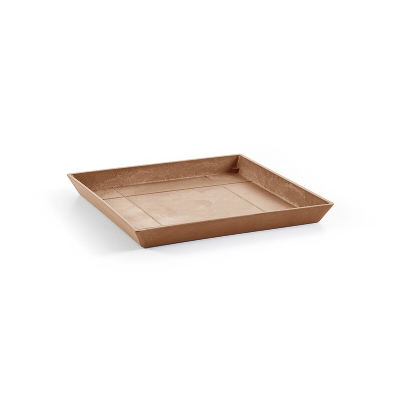 Ecopots Saucer Square Terra - inside bottom L 39 cm / outside L 43 x H 3,5 cm