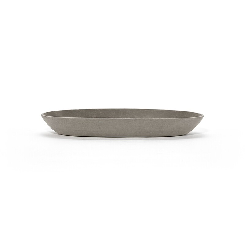 Ecopots Saucer Oval Taupe - inside bottom L 20 cm / outside L 25,6 x H 3 cm