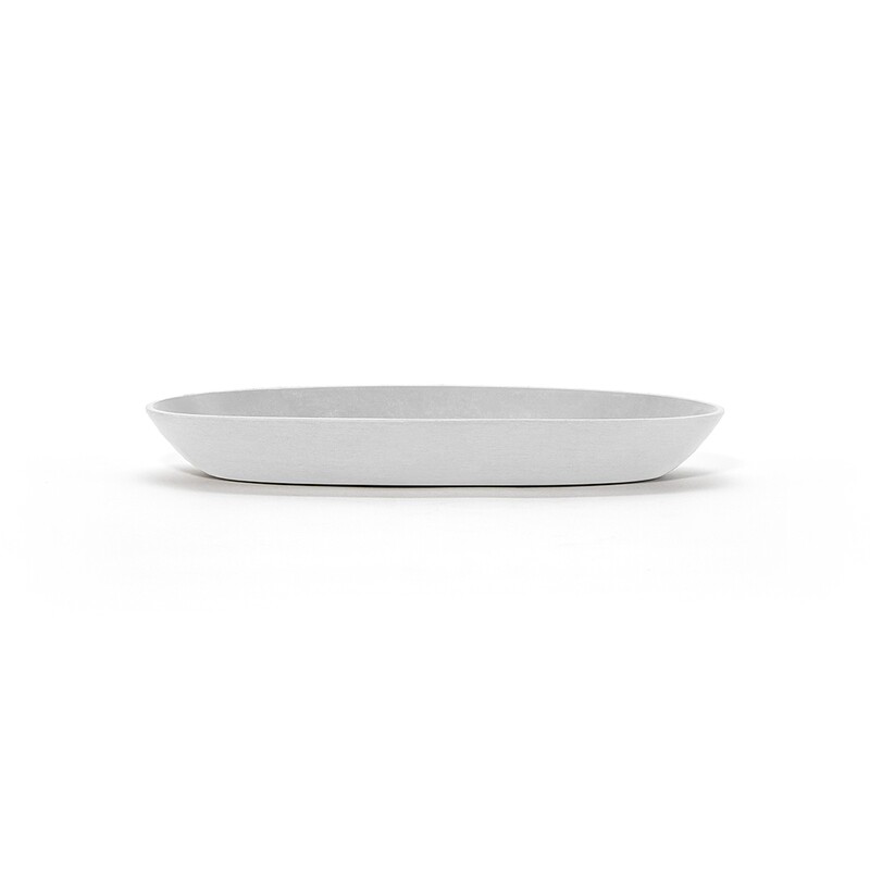 Ecopots Saucer Oval Pure White - inside bottom L 20 cm / outside L 25,6 x H 3 cm