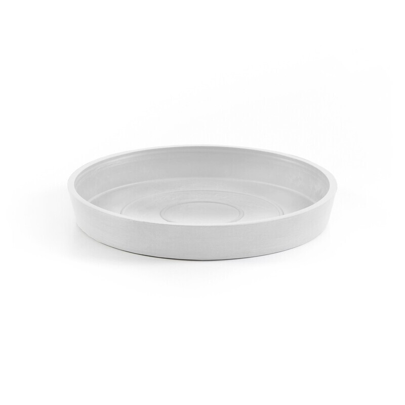 Ecopots Saucer Round Pure White - inside bottom Ø 12 cm / outside Ø 15 x H 2,5 cm
