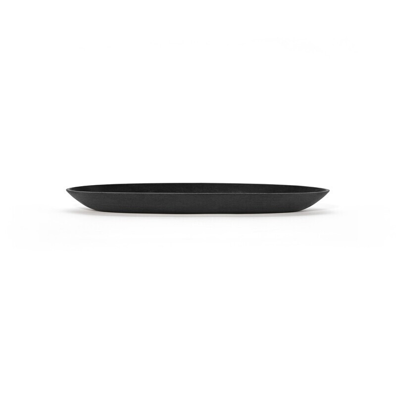 Ecopots Saucer Oval Dark Grey - inside bottom L 26 cm / outside L 35,2 x H 3 cm