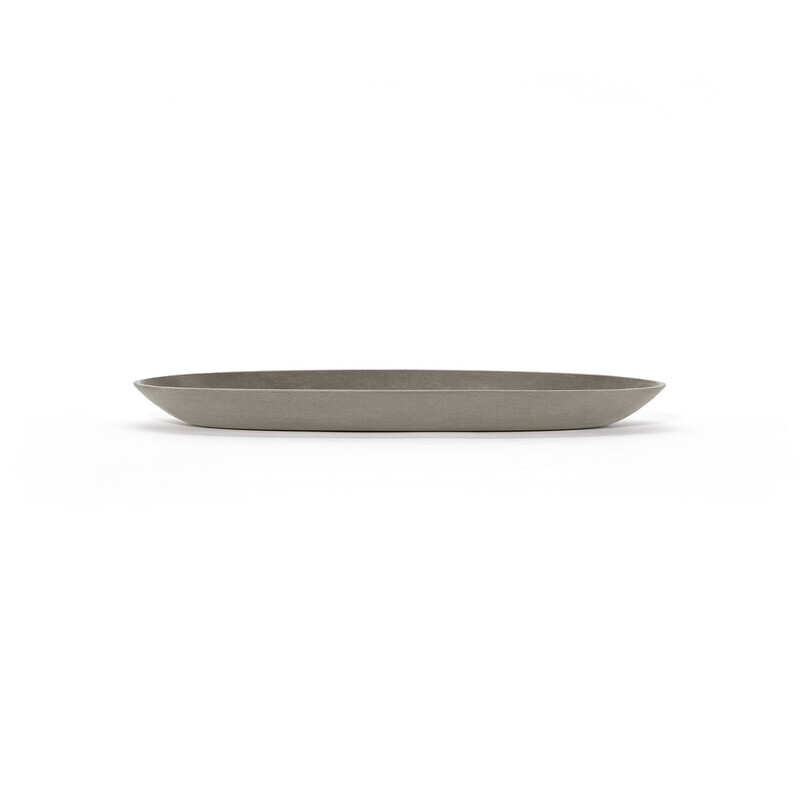 Ecopots Saucer Oval Taupe - inside bottom L 26 cm / outside L 35,2 x H 3 cm