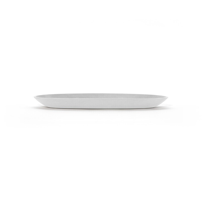 Ecopots Saucer Oval Pure White - inside bottom L 26 cm / outside L 35,2 x H 3 cm