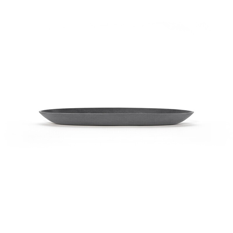 Ecopots Saucer Oval Grey - inside bottom L 26 cm / outside L 35,2 x H 3 cm