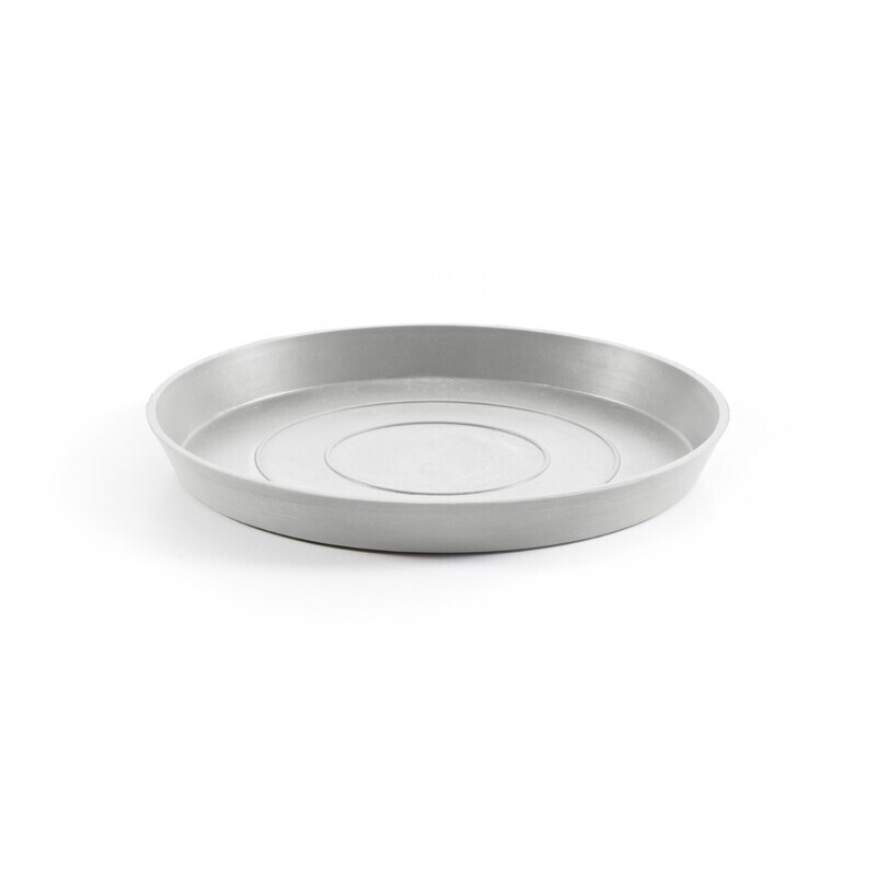 Ecopots Saucer Round White Grey - inside bottom Ø 18 cm / outside Ø 21 x H 2,5 cm