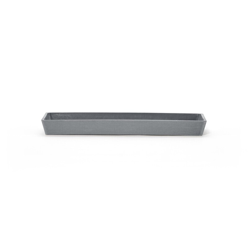 Ecopots Saucer Rectangular Blue Grey - inside bottom L 23 cm / outside L 25 x H 2,3 cm