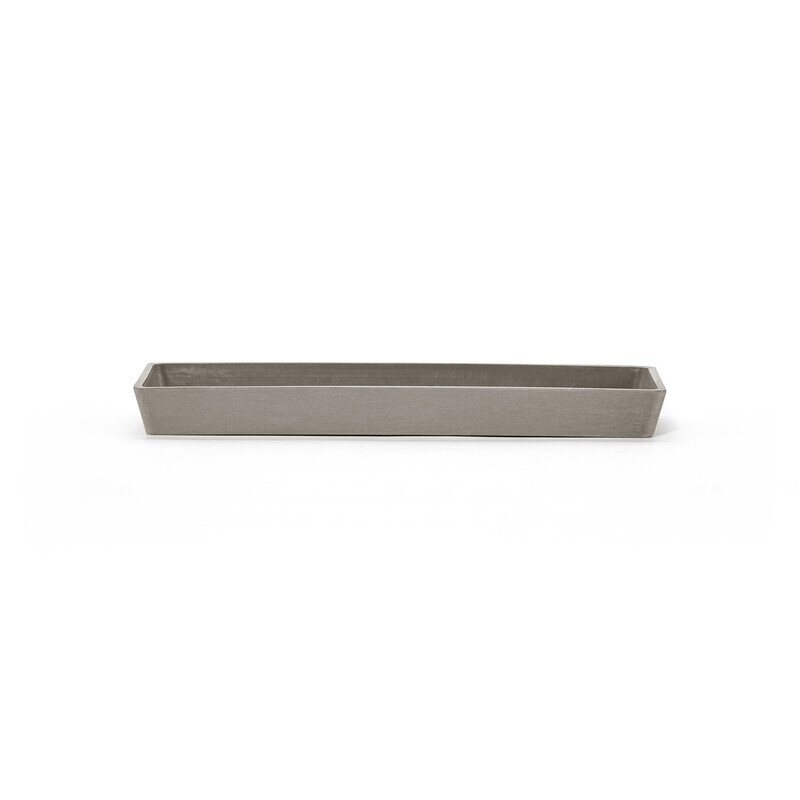 Ecopots Saucer Rectangular Taupe - inside bottom L 23 cm / outside L 25 x H 2,3 cm