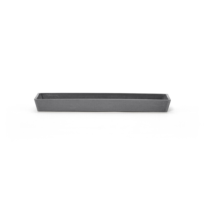 Ecopots Saucer Rectangular Grey - inside bottom L 23 cm / outside L 25 x H 2,3 cm