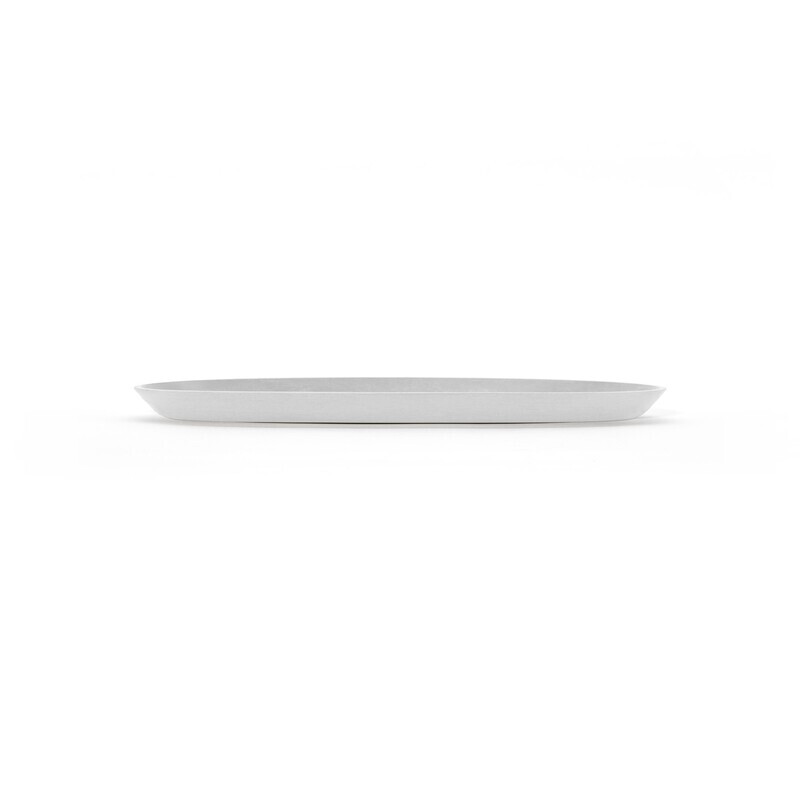 Ecopots Saucer Oval Pure White - inside bottom L 43 cm / outside L 49,4 x H 3 cm