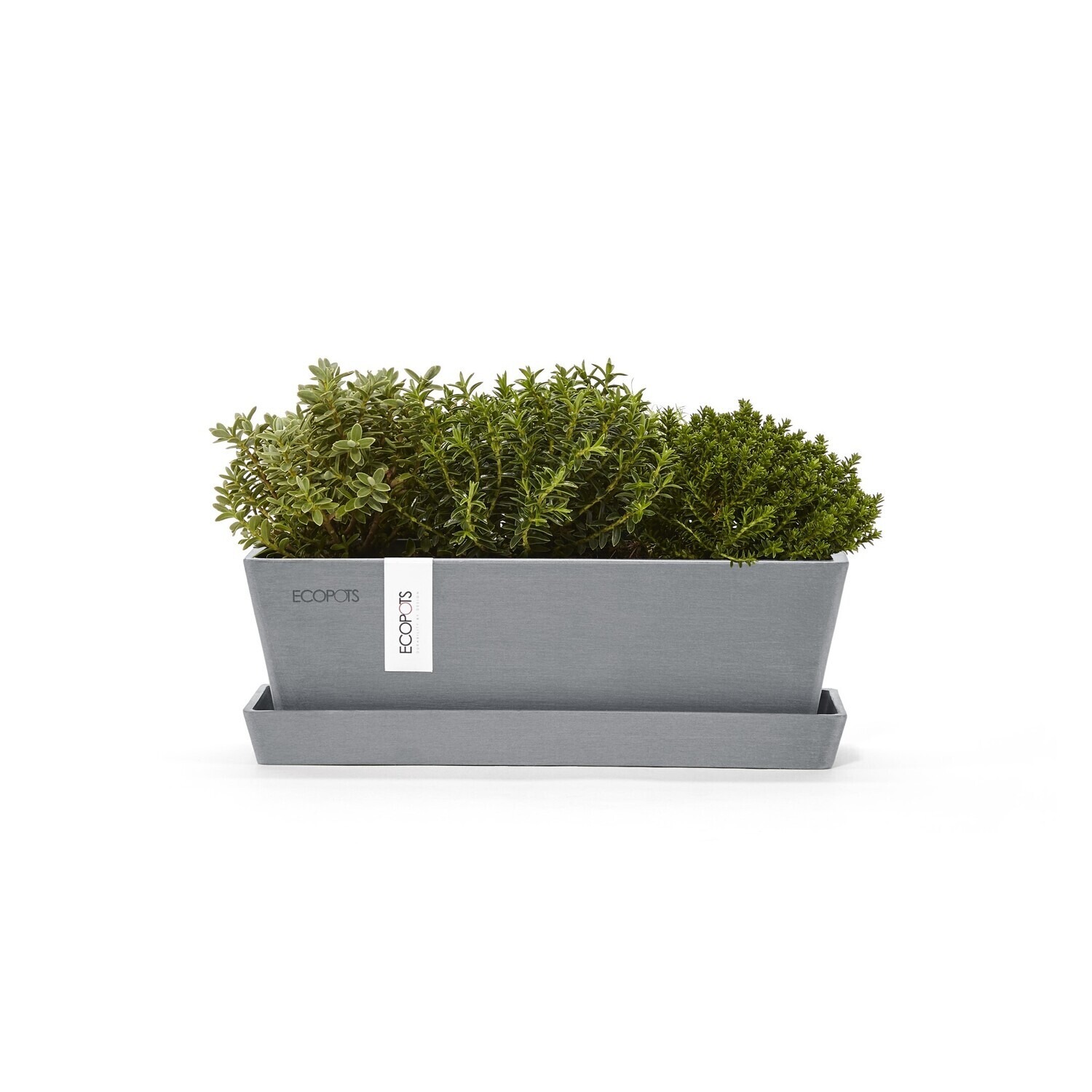 Ecopots Bruges Mini 25 + Saucer Blue Grey
