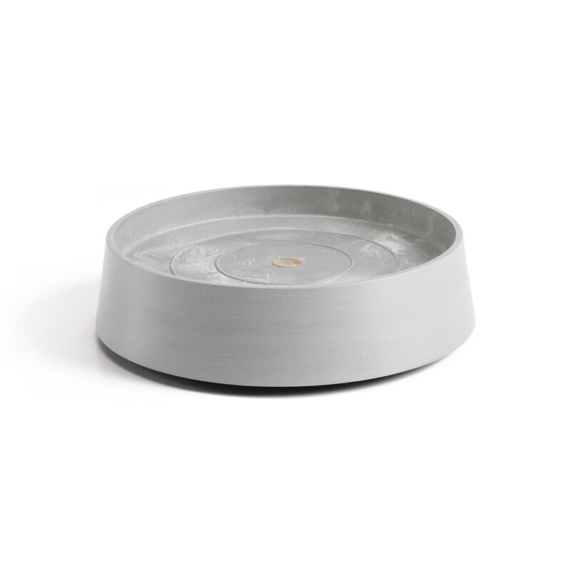 Ecopots Saucer Wheels Oslo White Grey Ø30,2 x H8,5 cm