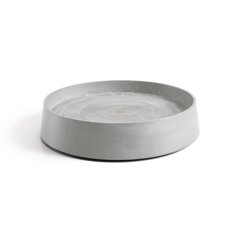 Ecopots Saucer Wheels Oslo White Grey Ø50 x H10,5 cm