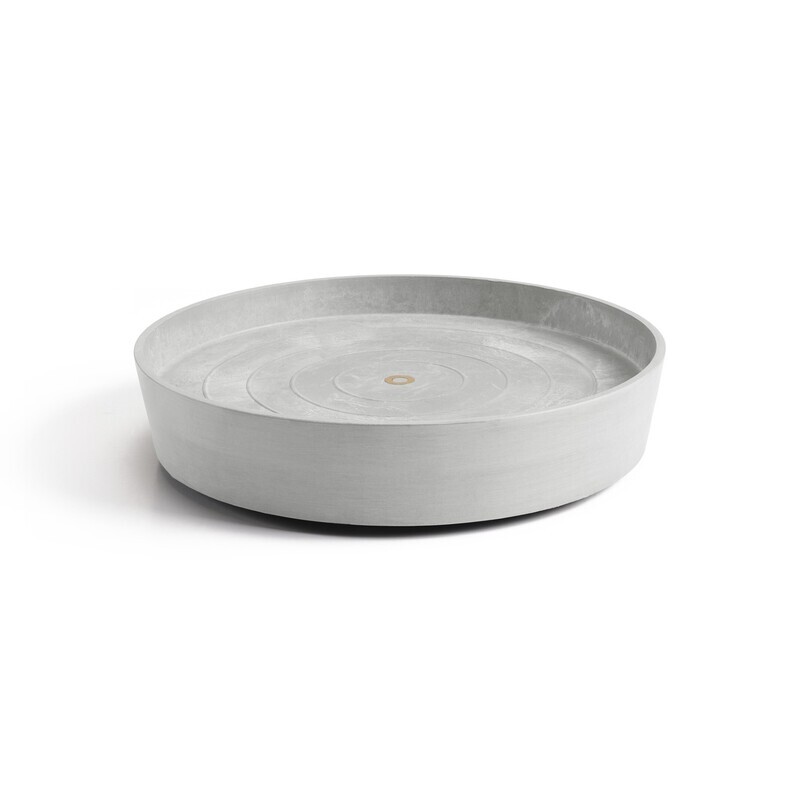 Ecopots Saucer Wheels Round White Grey Ø51 x H10,3 cm