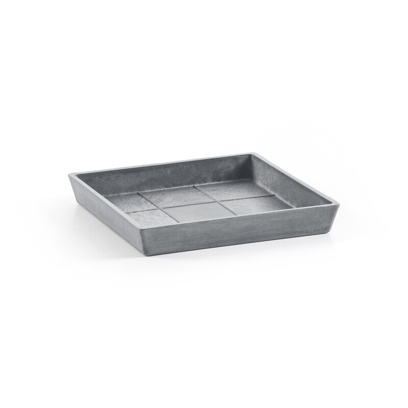 Ecopots Saucer Square Blue Grey - inside bottom L 19 cm / outside L 22 x H 2,6 cm
