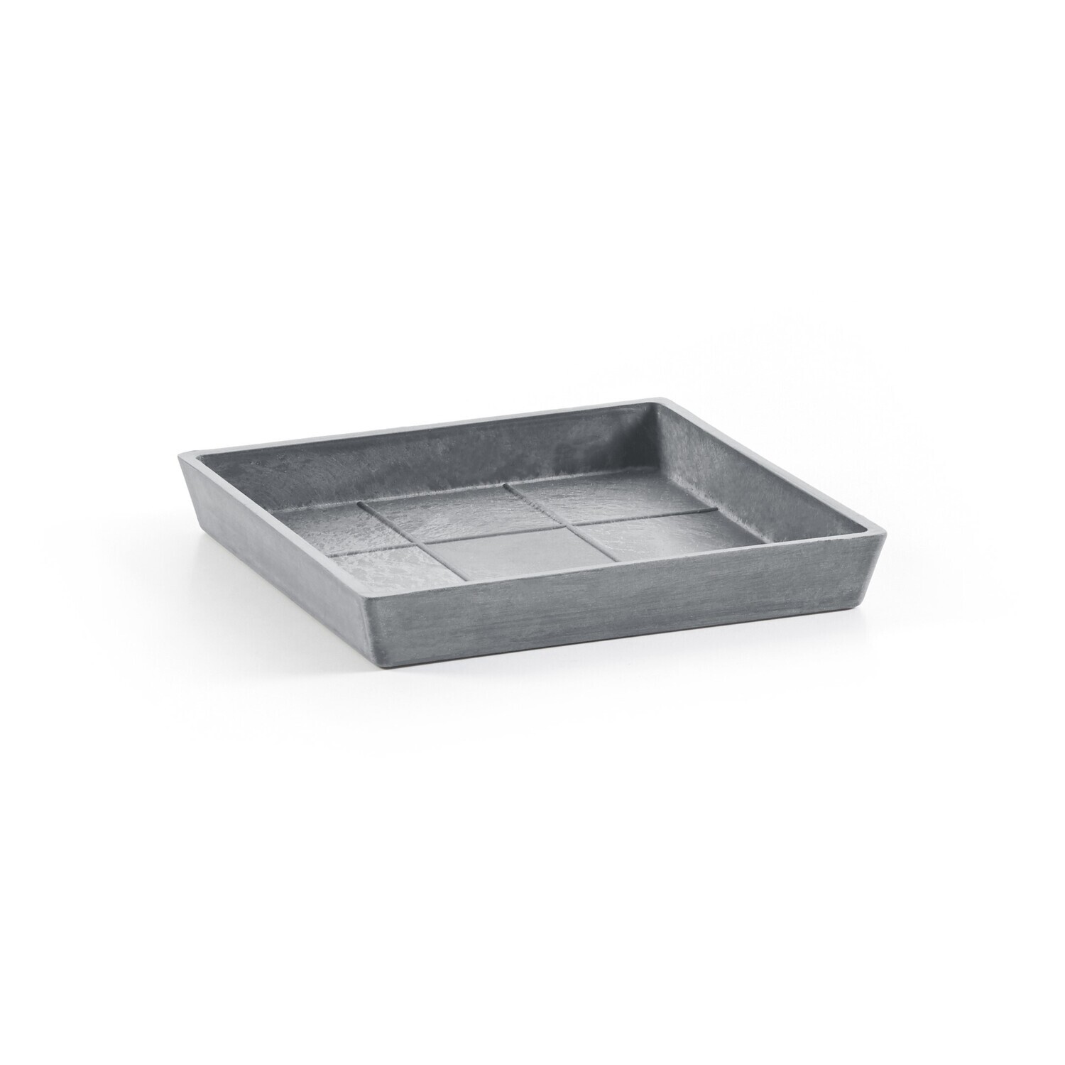 Ecopots Saucer Square Blue Grey - inside bottom L 26 cm / outside L 29,6 x H 3 cm Ecopots Saucer Square Blue Grey - inside bottom L 26 cm / outside L 29,6 x H 3 cm
