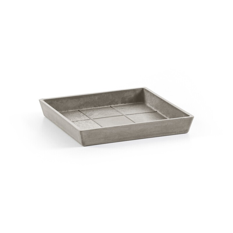 Ecopots Saucer Square Taupe - inside bottom L 19 cm / outside L 22 x H 2,6 cm