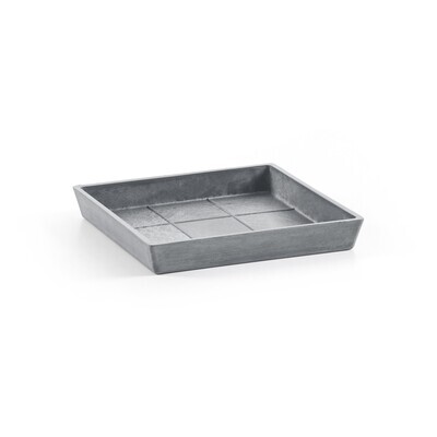 Ecopots Saucer Square Blue Grey - inside bottom L 35 cm / outside L 38,5 x H 3,4 cm
