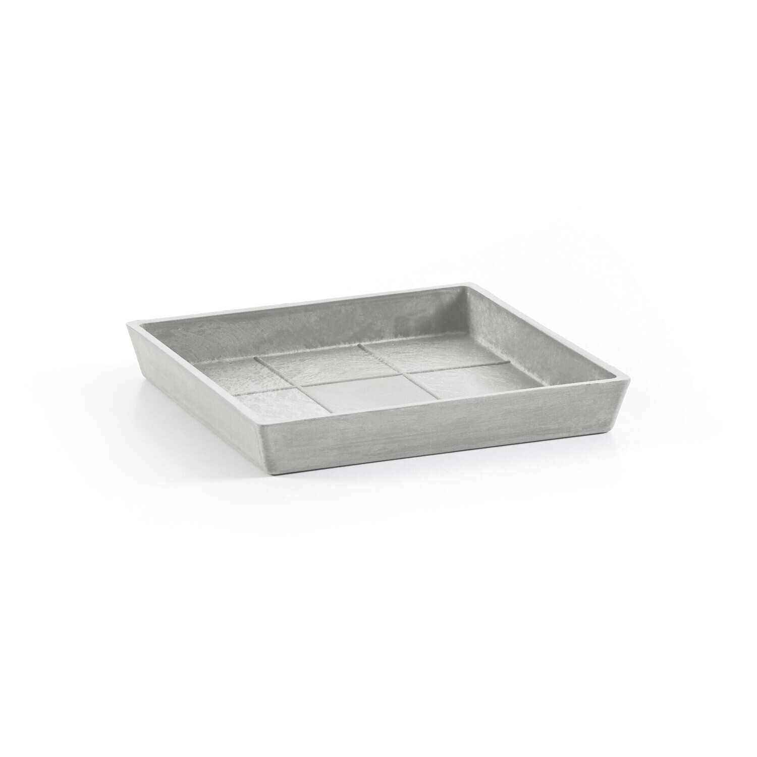 Ecopots Saucer Square White Grey - inside bottom L 35 cm / outside L 38,5 x H 3,4 cm Ecopots Saucer Square White Grey - inside bottom L 35 cm / outside L 38,5 x H 3,4 cm