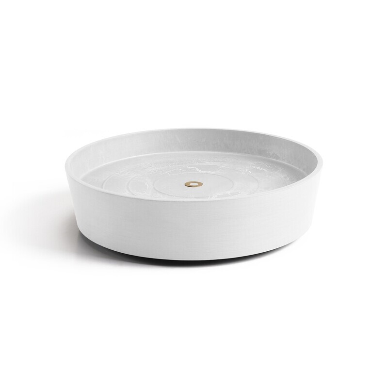 Ecopots Saucer Wheels Round Pure White Ø34,1 x H9 cm