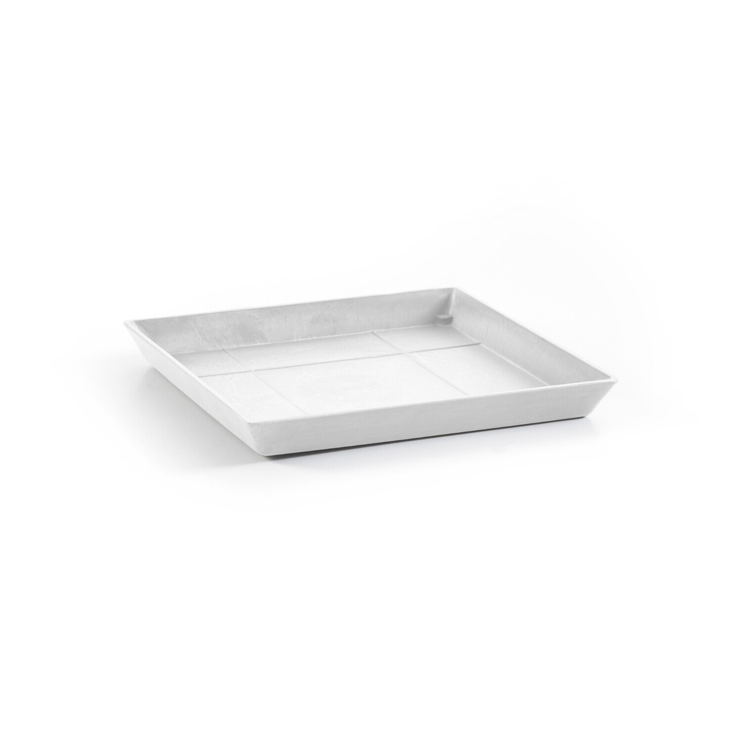 Ecopots Saucer Square Pure White - inside bottom L 24 cm / outside L 28 x H 3 cm Ecopots Saucer Square Pure White - inside bottom L 24 cm / outside L 28 x H 3 cm