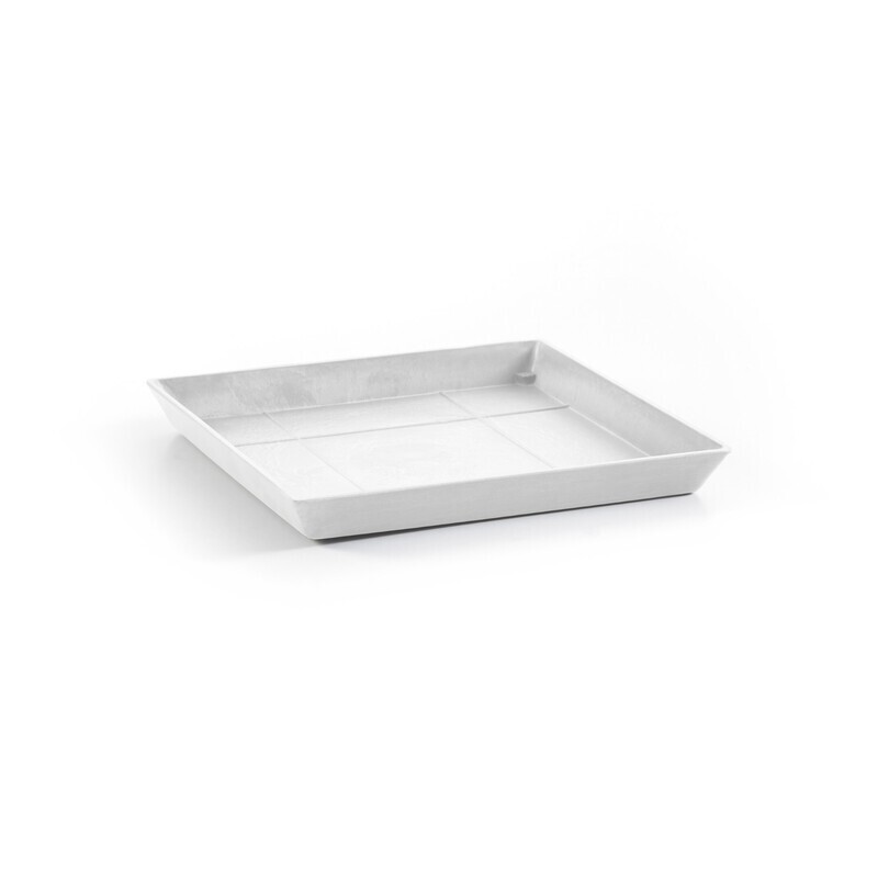 Ecopots Saucer Square Pure White - inside bottom L 24 cm / outside L 28 x H 3 cm