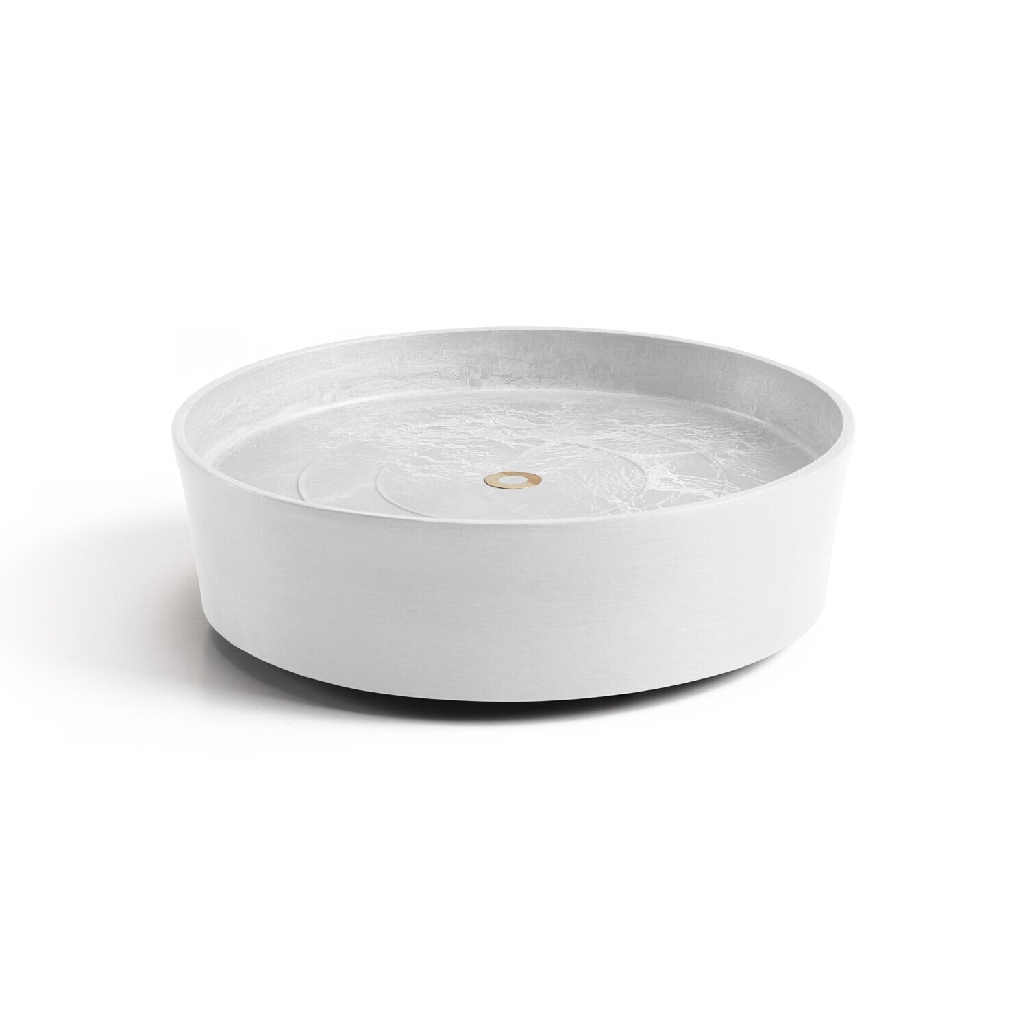 Ecopots Saucer Wheels Round Pure White Ø28,7 x H8,3 cm