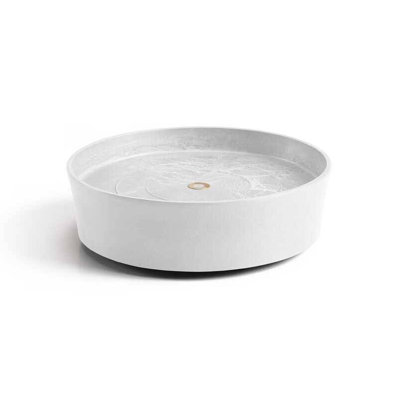 Ecopots Saucer Wheels Round Pure White Ø28,7 x H8,3 cm