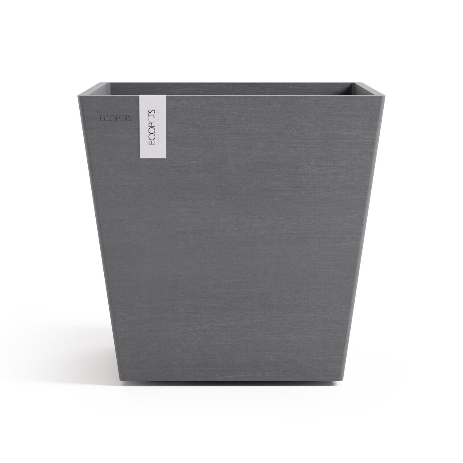 ECOPOTS Sottovaso Quadrato Rotterdam – Grigio Scuro 18cm, In Plastica Riciclata, Per Interni/Esterni - 5