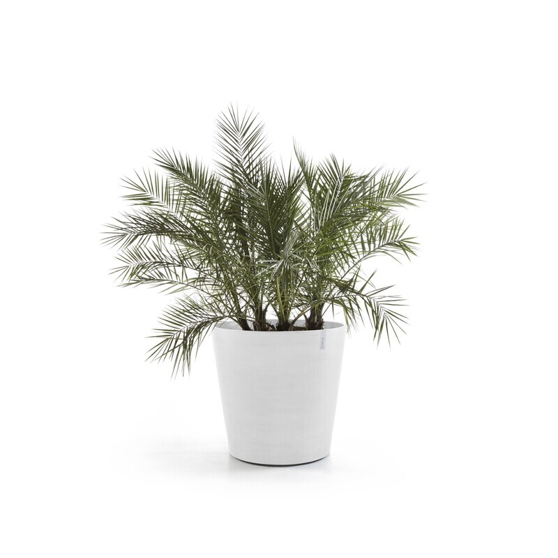 Ecopots Amsterdam Wheels 80 Pure White