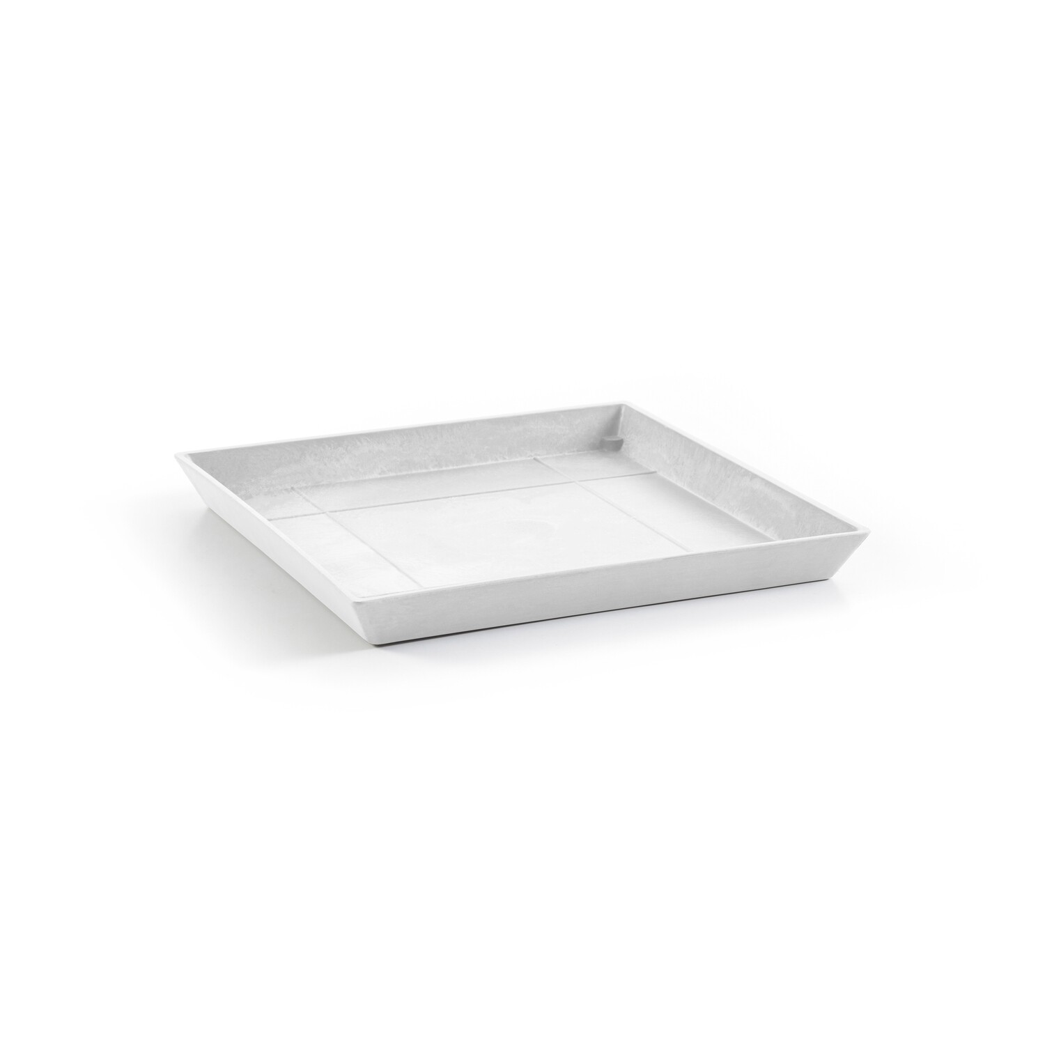Ecopots Saucer Square Pure White - inside bottom L 39 cm / outside L 43 x H 3,5 cm