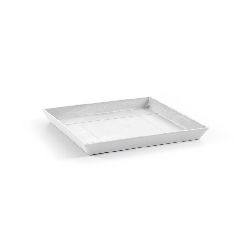 Ecopots Saucer Square Pure White - inside bottom L 32 cm / outside L 35,5 x H 3,5 cm