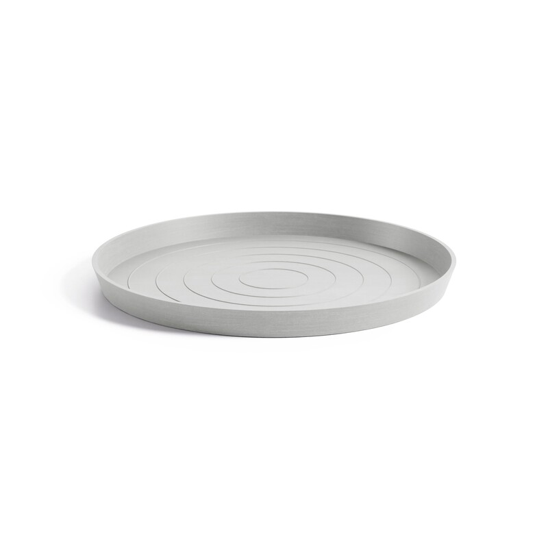 Ecopots Saucer Round White Grey - inside bottom Ø 55 cm / outside Ø 58,7 x H 4,5 cm