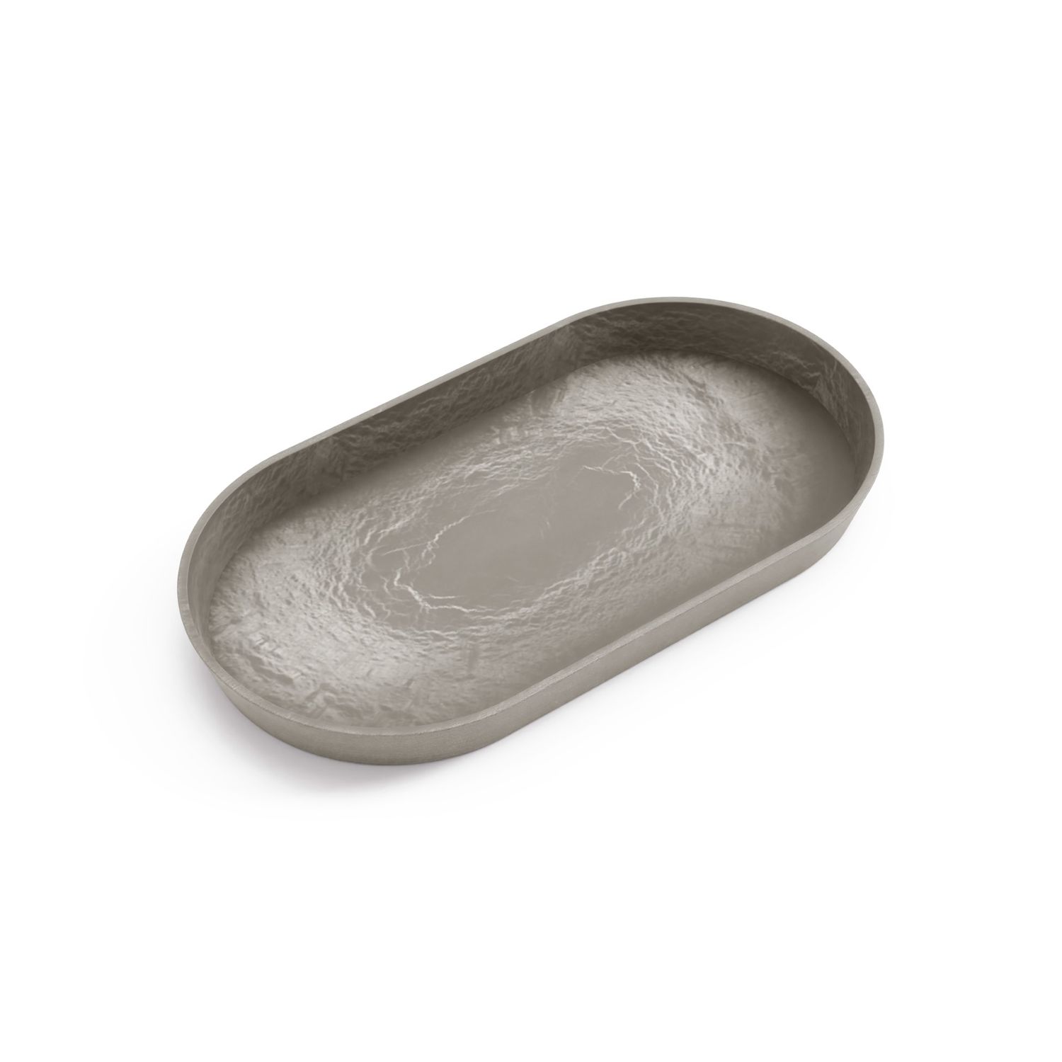 Ecopots Saucer Oval Taupe - inside bottom L 26 cm / outside L 28,4 x H 2,4 cm