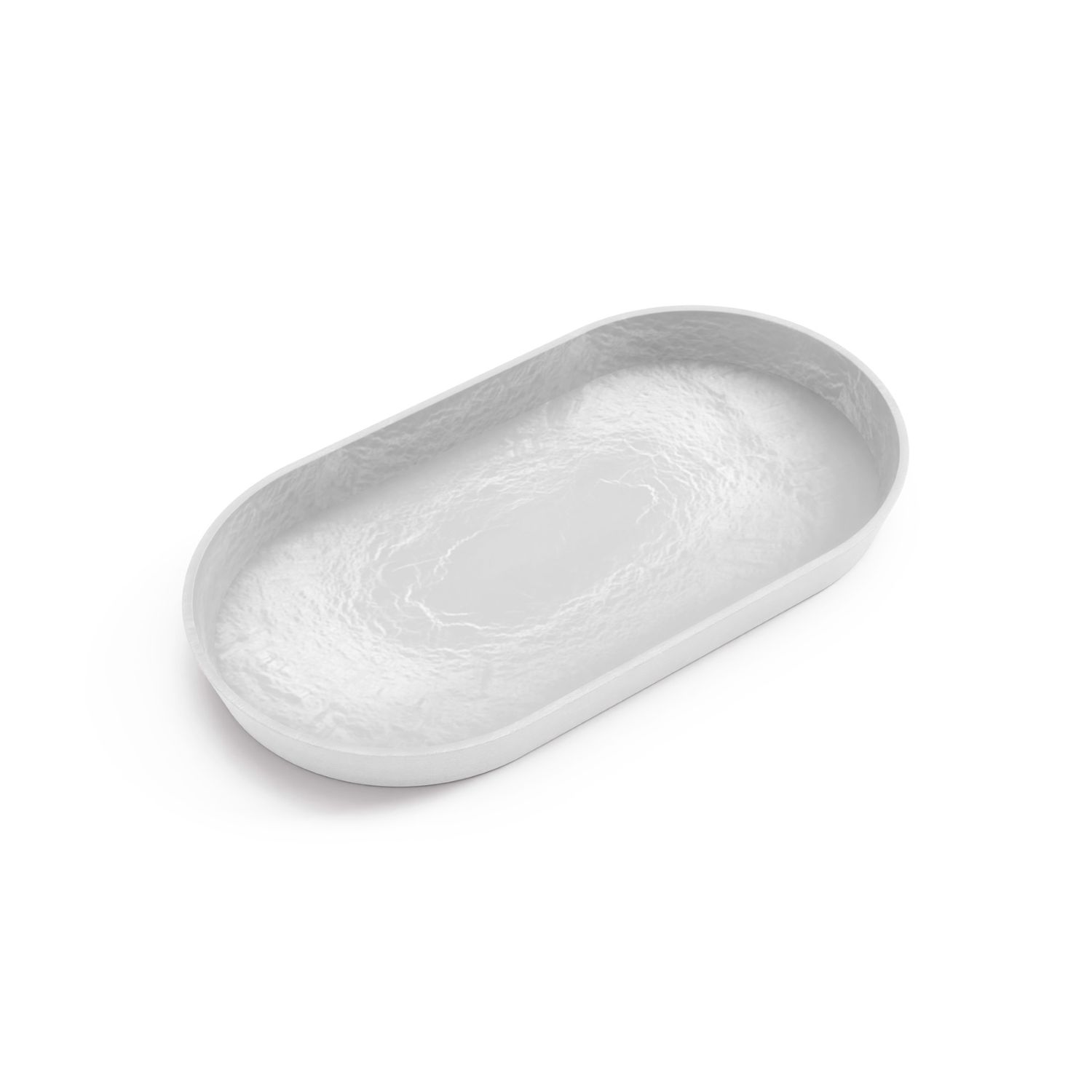 Ecopots Saucer Oval Pure White - inside bottom L 26 cm / outside L 28,4 x H 2,4 cm