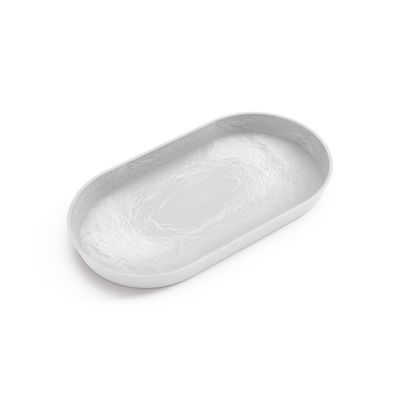 Ecopots Saucer Oval Pure White - inside bottom L 26 cm / outside L 28,4 x H 2,4 cm